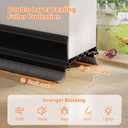 Door Sweep 38" Cuttable, Innovative Double-Layer Design with Brush Under Door Draft Stopper for Bottom of Door, Tool-Free Install Bottom Door Seal, Reusable Door Draft/Noise Blocker, Black
