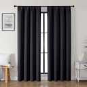 Gwine Black Blackout Curtains for Bedroom 84 inches Long 2 Panels, Solid Thermal Insulated Noise Reducing Light Blocking Window Curtains Drapes for Living Room, Each 40Wx84L