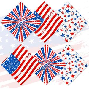 2 x 60 Pack 4th of July Disposable Napkins Patriotic American Flag Themed Napkins for Independence Day Party Supplies & Decor