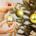 Christmas Balls Ornaments for Desktop Christmas Tree Decorations Baubles 24 Pieces 1.2 inch Mini Decorative Ball for Wedding Party (Gold)