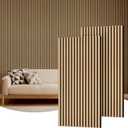 TONOR Wood Slatwall Panels, 2 Pack 47.2" x 23.6"/ 120 x60cm(15.5ft²) Acoustic Wall Panels, Wood Slat Acoustic Panels for Noise Cancelling and Wall Décor Living Room, Bedroom, Home Decor, Office, Teak