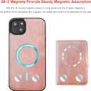 Bocasal Wallet Case for iPhone 14 Plus Compatible with MagSafe Magnetic RFID Blocking Detachable Premium PU Leather Flip Case with Card Slots Holder Kickstand Wireless Charging 6.7 Inch (Rose Gold)