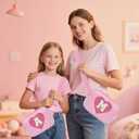 Kids Fanny Pack for Girls, Initial Pink Toddle Belt Crossbody Purse Sling Bag, 4 5 6 7 8 9 10 11 12 13 Year Old Little Girl Birthday Gift Ideas (M)