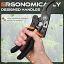 DECERK 8.5" Professional Pruning Shears - Cuts 4X Easier with Ultra Sharp Japanese Steel Titanium Blade, Arthritis Friendly Garden Scissors & Plant Clippers, Effortlessly Prunes 3/4" Branches
