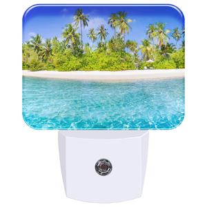 AKKAVNIA Night Light Subtropical Isle Plug-in Wall LED Night Lamp with Dusk-to-Dawn Smart Sensor Lamp for Adult Bedroom Living Room Hallway Kitchen