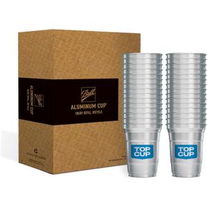 Top Cup by Ball  16 Ounce, 30 Count, Reusable Aluminum Party Cups | Cold-Holding, Recyclable, Made in USA