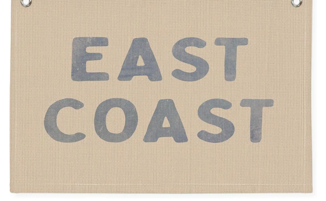 Blue Dorm Decor, Coastal Cowgirl Canvas Banner, Cowgirl Bedroom Western Room Decor for Teen Girls, East Coast Wall Hanging Flag