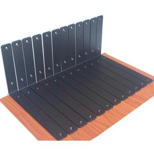 12 Pack - L 12" x H 8" x W1.5, 5mm Thick Black L Shelf Bracket, Iron Shelf Brackets, Metal Shelf Brackets, Floating Shelf, Shelf Supports with Screws