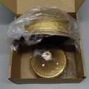 Gold Metal Urn Vases 2 Pcs - 7.5 Inch Vintage Hammered Pedestal Flower pots for Wedding Centerpieces, Elegant Floral Arrangement Vase Decor, Anniversary Party Home Decoration