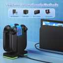 FASTSNAIL Charging Dock for Nintendo Switch 2(2025) for Joy-Con 2, Dual-Direction Magnetic Fast Controller Charger Station with 9 RGB Light & Charging Cable for Joycon 2 Stand Accessories (Black)