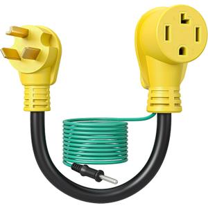 DEWENWILS 4 Prong to 3 Prong Dryer Plug Adapter, NEMA 10-30P Plug to 14-30R Receptacle, 4P Newer Dryer to 3P Older House,10AWG STW Dryer Connector Cord, 30 Amp/250V/7500W, 1.5 FT, UL Listed (Yellow)