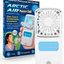 Arctic Air Portable Fan, Pocket Chill Handheld Mini Fan, Rechargeable Personal Air Cooler with Hydro-Chill Technology, 3 Speeds & Built-in-Kickstand, Cordless for Travel, Indoor or Outdoor Use