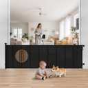Retractable Baby Gate Extra Wide, 100" Wide Anti-Sagging Pet Gate with 8 Support Rods, 34" Tall Scratch-Resistant Extra Long Dog Gate for Large Openings, Doorways & Open Spaces, Black