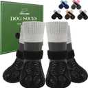 EXPAWLORER Anti Slip Dog Socks to Prevent Licking Paws,Dog Shoes for Hot Pavement, Dog Booties for Hardwood Floors, Dog Boots & Paw Protectors with Grippers for Small Medium Large Senior Dogs Black XS