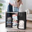 SOLEDI Laundry Hamper 3 section with lid and 3 Pcs Bag, Large Hamper 3 compartment 180L, Laundry Basket Laundry sorter Clothes hamper for Laundryroom Bedroom Blanket Storage Organizer