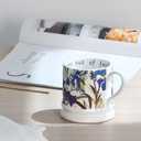 Ceramic Vintage Flower Coffee Mug, 13 oz Cappuccino Mugs Classical Floral Cups Aesthetic Mug Tea Cup, Perfect for Tea, Cocoa, Latte - Gifts for Women Men Dad Mom (White)