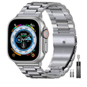 Bandsie Solid Metal Band Compatible with Apple Watch 40mm 42mm(Series 10/11) 41mm 38mm for Men Women, Business Stainless Steel iWatch Strap for Ultra Ultra 2 SE, Series 11 10 9 8 7 6 5 4 3 2 1