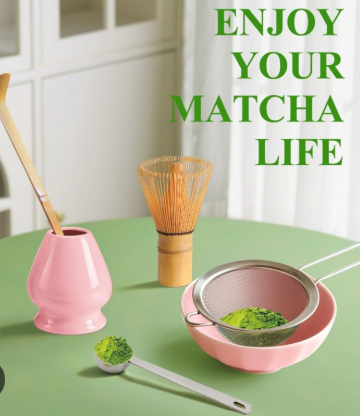 Matcha Whisk Set Matcha Making Kit Bamboo Chasen Ceramic Whisk Holder