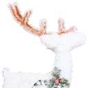 Alpine Corporation 36" H 3D Frosted Reindeer Christmas Decor with LED Lights, Set of 2