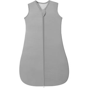HOMEAL Sleep Sack Sleep Sack 1.0 Tog, Rayon Bamboo Baby Sleep Sack, 2 Way Zippers Baby Soft Wearable Blanket (Grey), 12-18 M