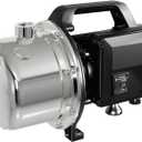 LANCHEZ 1 HP Portable Shallow Well Garden Pump, 1294 GPH Stainless Steel Sprinkler Pump, 115V Water Transfer Draining Irrigation for Lawn
