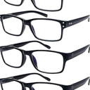 6 Pack Reading Glasses Blue Light Blocking,Spring Hinge Readers for Men Women,Black Frame Anti Glare Eyeglasses
+2.5