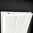 18" W x18 H Stamped face Steel Filter Return Grille White Powder Coating with Frame Overall Outside Dimension 20.6"x20.6" (Fits 18" x 18" Duct Opening)