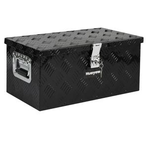 Aluminum Truck Tool Box, Heavy Duty Waterproof Truck Storage Organizer, Pickup Truck Bed RV Trailer with Side Handle, Lock and Keys (Black, 20-INCH)
