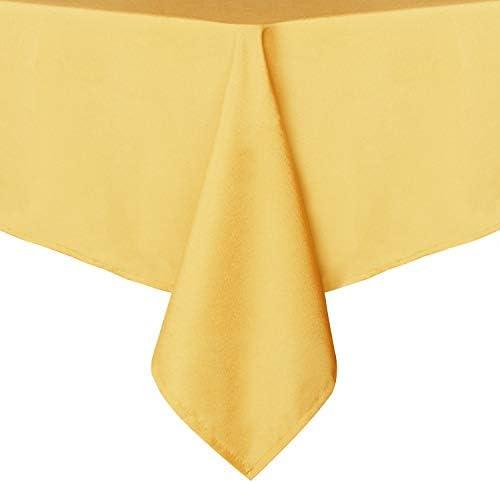 sancua Rectangle Tablecloth - 70 x 108 Inch - Stain and Wrinkle Resistant Washable Polyester Table Cloth, Decorative Fabric Table Cover for Dining Tables, Buffet Parties and Camping, Yellow