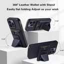 2 x for iPhone 14 Pro Case Leather, 2 in 1 Detachable,Compatible with MagSafe,with Card Holder, PU Leather Kickstand Card Slots Case 6.1" Blue