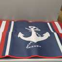 Savannan Rectangle Indoor Area Rugs, Nautical Anchor Red White Stripes Navy Blue Non-Slip Accent Rug for Living Room Bedroom Office Kids Room Nursery, 2'x3'