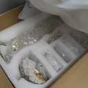 Saint Mossi 6 Light Crystal Chandelier Light Fixture Modern Chandelier Crystal Lighting, French Gold Crystal Raindrop Chandelier for Dining Room,Bedroom,Living Room, H23 x D24