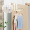 BAKON Over The Door Hanger Folding Clothes Drying Rack, Folding Hanging Coat Rack for Indoor Laundry Room Compact Small Space Foldable Portable Clothing Hanger Hook Collapsible- 2 Pack