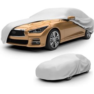 Budge Lite Car Cover, Indoor Protection, Breathable Dustproof Cover, Fits Small Sedans up to 170 Inches, Gray, Size 2