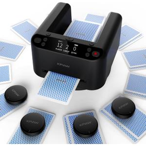 Automatic Card Dealer Machine Rotating 360 for Playing Cards 2/1/4 Decks USB Rechargeable Card Dealing Machine,Connect 4 Wireless Remotes for Texas Holdem Uno Card Game Automatic Card Dealer Machine Rotating 360 for Playing Cards 2/1/4 Decks USB Rechargeable Card Dealing Machine,Connect 4 Wireless Remotes for Texas Holdem Uno Card Game