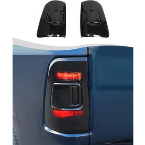 Hoolcar Tail Light Lamp Cover Guard Trim Bezel Frame Decor Exterior Accessories Compatible with Dodge Ram 2018-2025, Smoked Black