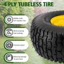 15x6.00-6nhs Lawn Mower Tires, 2 Pack 4 Ply 15x6-6 Tubeless Front Tire with Wheel Assembly for John Deere Riding Mowers, 3" Offset Hub, 3/4" Bushing,700lbs Capacity