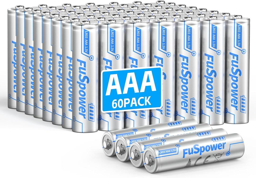 AAA Batteries 60-Pack, 10 Years Shelf Life, 1200mAh AAA Batteries 1.5 Volt LR03 Alkaline Battery