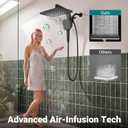 KOSNEW® 12" XXL Rainfall Shower Head with Handheld Combo Set, Matte Black