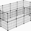 LURIVA Small Animal Playpen, Guinea Pig Cages, Pet Playpen, Rabbit Cage,Small Animal Cage, Puppy Kitten Dog Playpen, Indoor Outdoor Portable Metal Wire Yard Fence,15 X 12 Inch, 24 Panels, Black