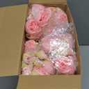 6 Sets Artificial Peonies Flower Peony Bouquet with Galvanized Metal Pot Silk Fake Peonies Faux Flower Arrangements for Wedding Table Centerpiece Party Home Room (Pink)
