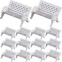 NUOBESTY 15Pcs Mini House Bench Model Miniature Bench Doll Furniture Model Dollhouse Garden Decor Living Room Decorations