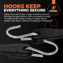 Rubber Bungee Cords with Hooks 25 Pack 15 Inch (23 Max Stretch) Heavy-Duty Black Tie Down Straps for Outdoor, Tarp Covers, Canvas Canopies, Motorcycle, and Cargo - by Xpose Safety