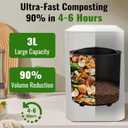 3L Electric Composter for Kitchen, Smart Compost Bin for Countertop, Auto-Cleaning/Odor-Free/LED Display, Turn Kitchen Waste to Dry Compost Fertilizer, Indoor/Outdoor Compost Machine