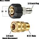 Tool Daily Pressure Washer Adapter Set, M22 14mm to 3/8" Quick Connect Kit for Power Washer, 3/4 Inch to 1/2" Quick Disconnect, 8 Pack