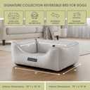 NANDOG Luxury Reversible Dog Bed, Signature Collection Ultra Soft Micro Plush Pet Bed for Small Dogs, Washable & Modern Style Light Grey, 22" L x 18" W