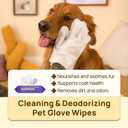 HICC PET Cleaning Deodorizing Glove Wipes for Dogs & Cats, Vet Recommended Hypoallergenic Hydrating & Nourish Fur Pet Grooming Glove Wipes, Pet Bathing Wipes for Horse Coat Care,20pcs Coconut Scent