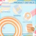 FYSUIMU 6Pcs Striped Inflatable Pool Floats Swim Rings PVC Pool Arm Floaties for Adults Summer Hawaiian Beach Party Decor (Blue, Orange)