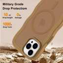 Hualele Magnetic for iPhone 15 Pro Case, Compatible with MagSafe, Military Grade Dropproof Translucent Matte Back Cute Curly Wave Edge Slim Phone Case 15 Pro, Brown