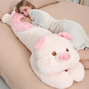Giant Pig Stuffed Animals, Cute Kawaii Long Plush Body Sleeping Hugging Pillow, Huge Pig Plush Hugging Pillow Gifts for Every Age (23.6in)